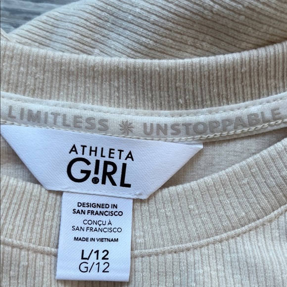 Athleta Girl Cream Long Sleeve Top Sizes 12 new with tag back to school - Picture 7 of 8